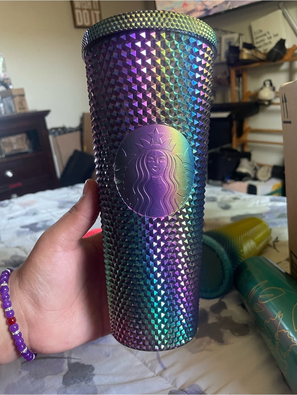 Starbucks Iridescent Studded Tumbler - Purple Green Blue